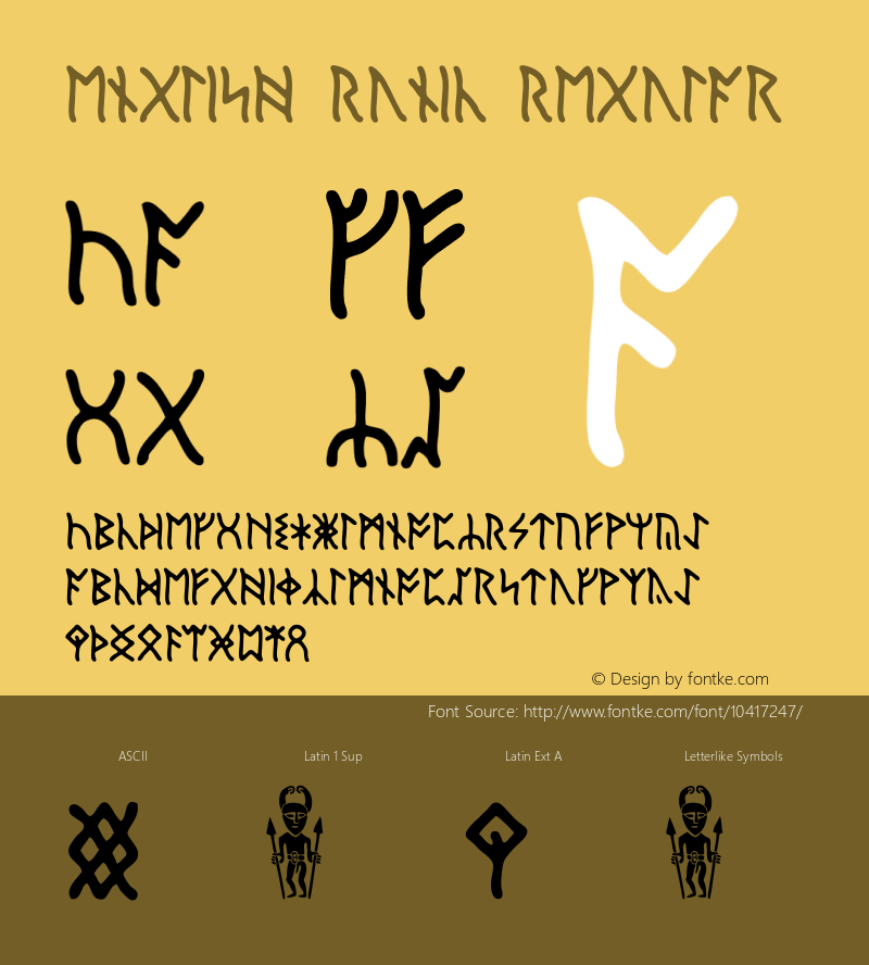 English Runic Regular Unknown Font Sample