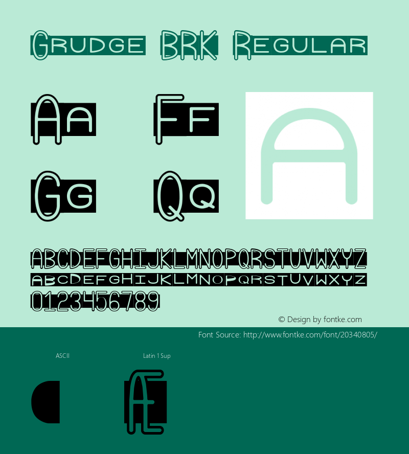 Grudge BRK Version 2.01 Font Sample