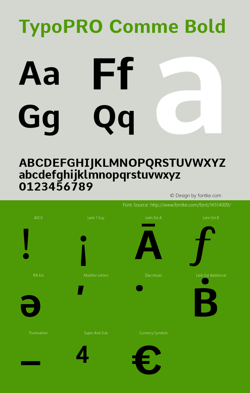 TypoPRO Comme Bold Version 2; ttfautohint (v1.00rc1.2-2d82) -l 6 -r 72 -G 200 -x 0 -D latn -f none -w G Font Sample