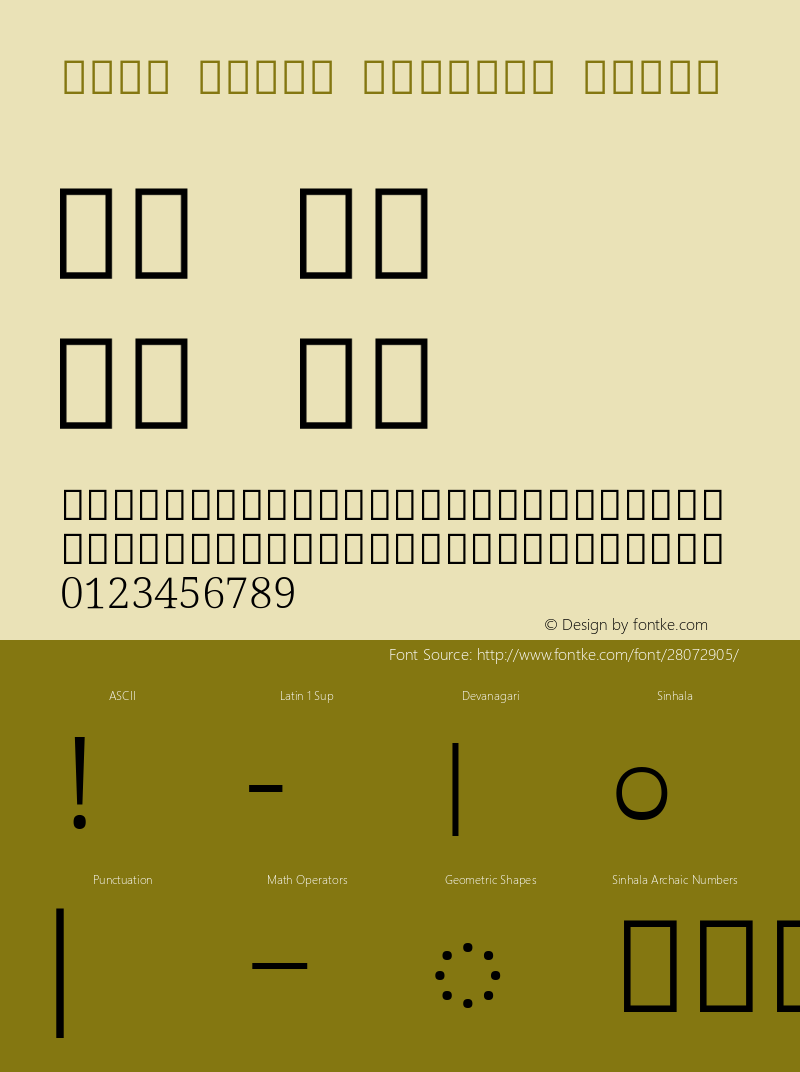 Noto Serif Sinhala Light Version 2.001; ttfautohint (v1.8.2) Font Sample