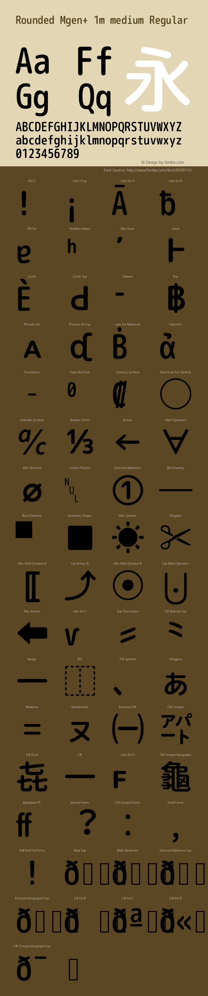 Rounded Mgen+ 1m medium Regular Version 1.058.20140828 Font Sample