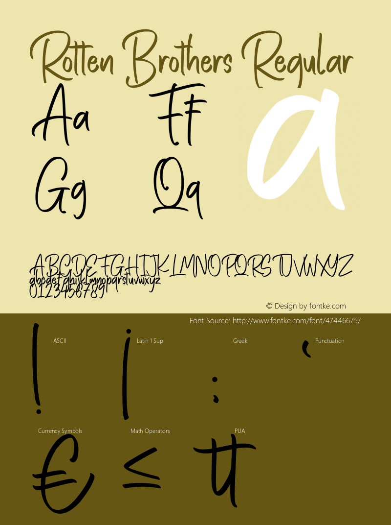 Rotten Brothers Version 1.00;November 29, 2019;FontCreator 11.5.0.2430 32-bit Font Sample