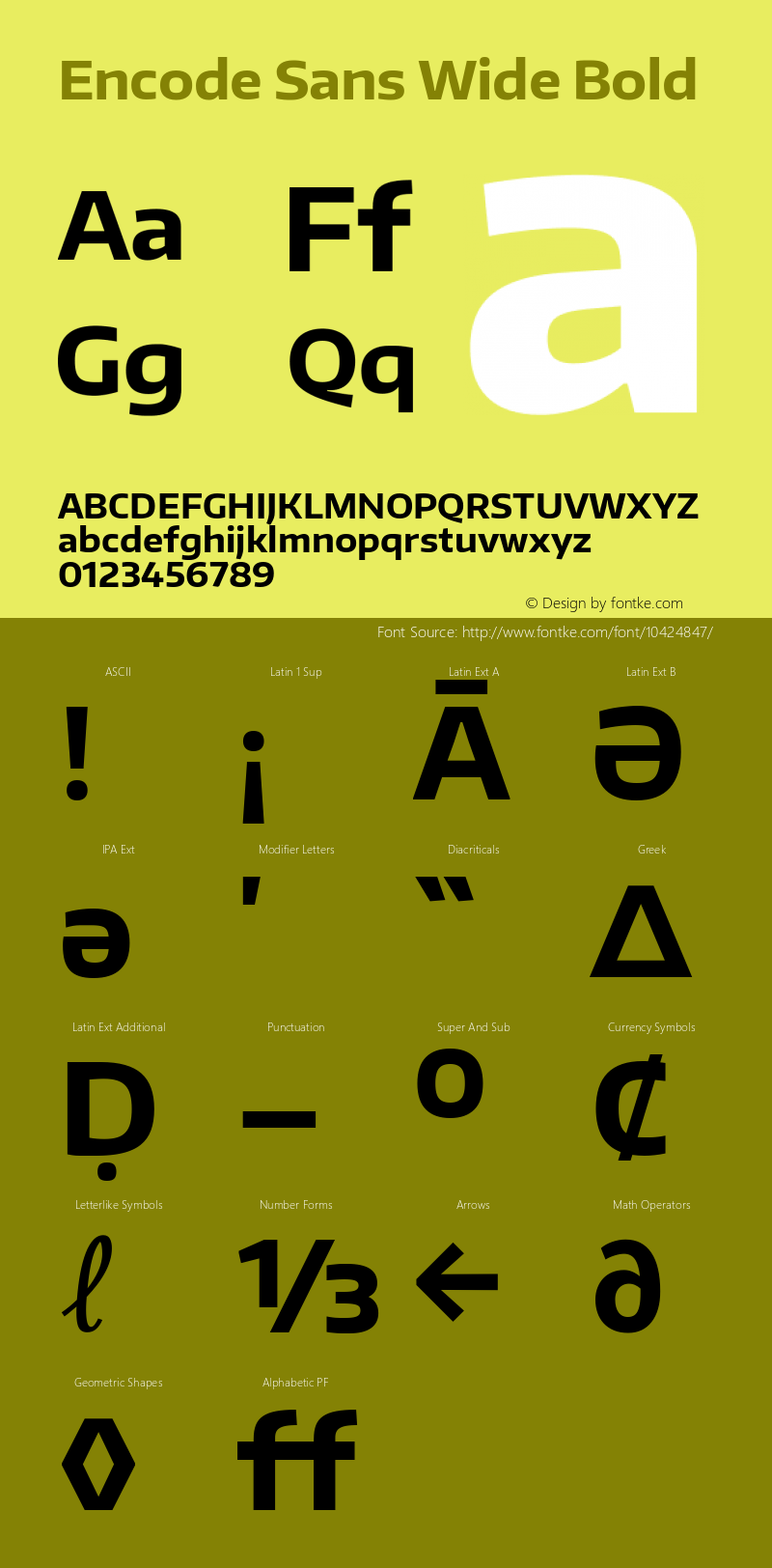 Encode Sans Wide Bold Version 1.000; ttfautohint (v1.00) -l 8 -r 50 -G 200 -x 14 -D latn -f none -w G Font Sample