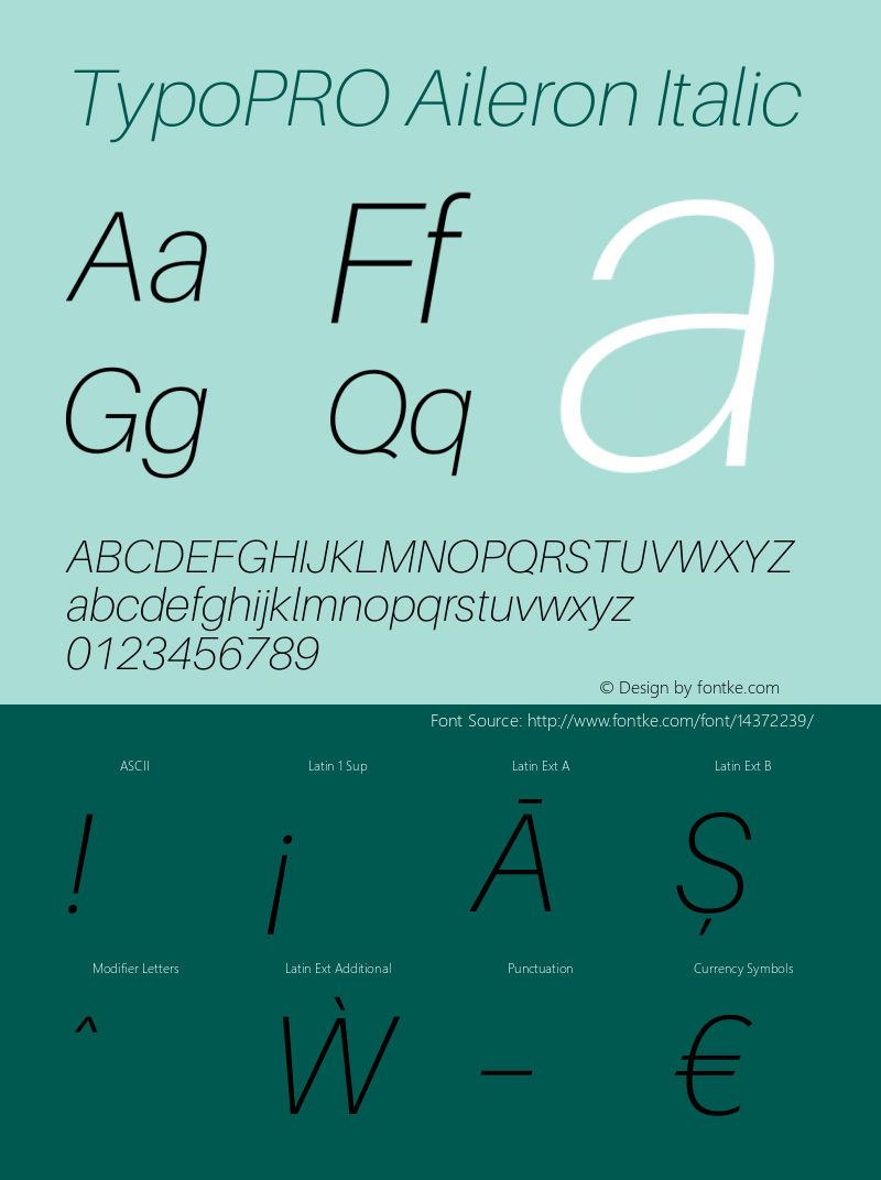 TypoPRO Aileron Italic Version 1.000;PS 001.000;hotconv 1.0.70;makeotf.lib2.5.58329 Font Sample