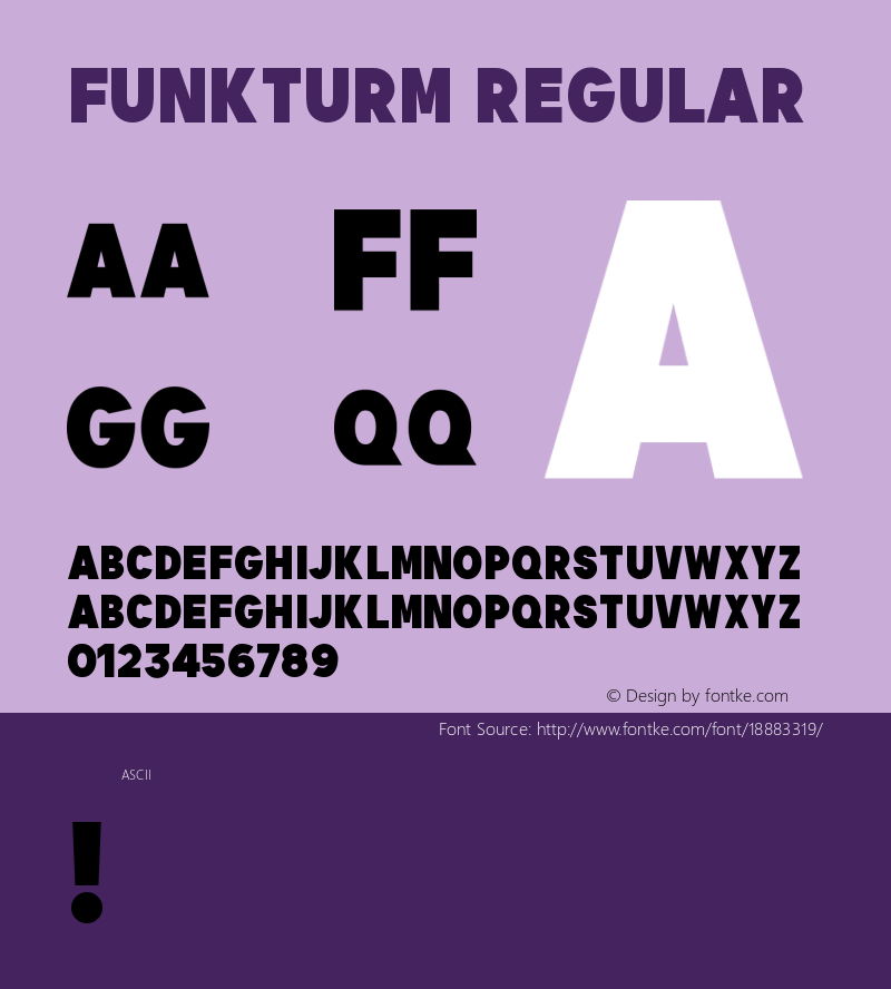 Funkturm Regular Version 1.000 Font Sample