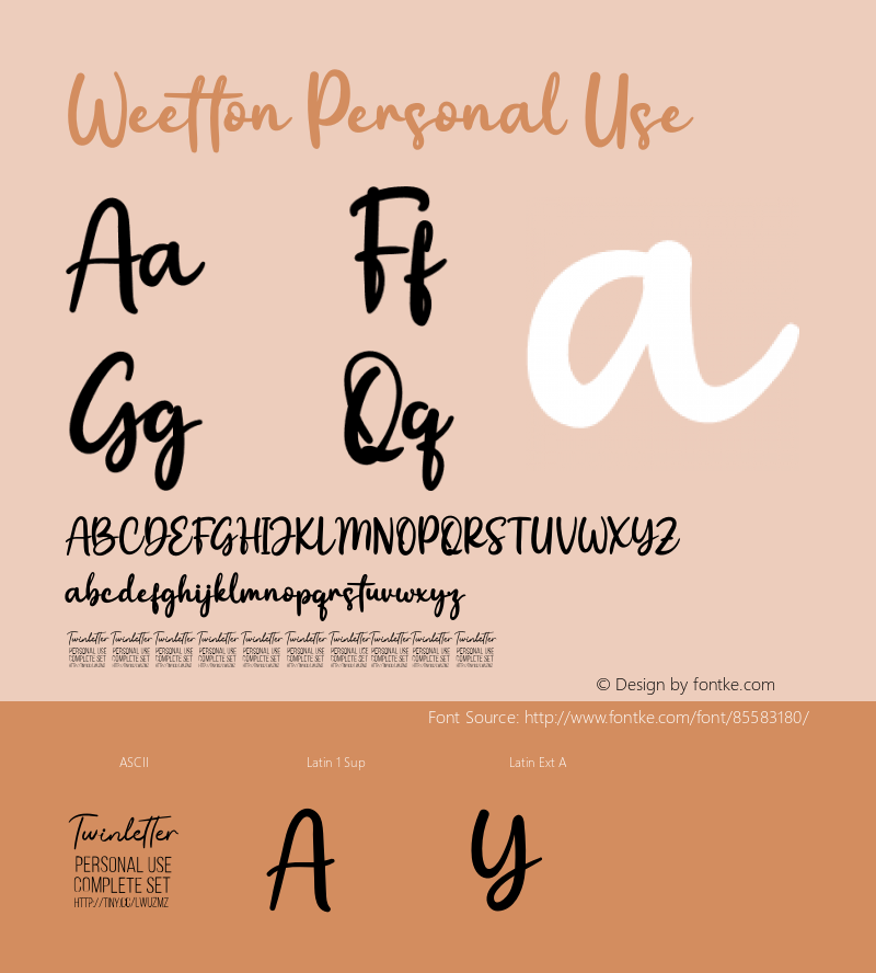 WeettonPersonalUse Version 1.001;Fontself Maker 3.5.2 Font Sample