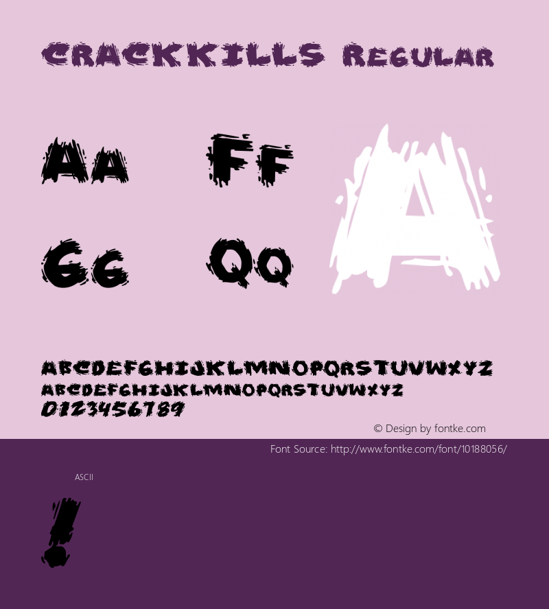 CRACKKILLS Regular 001.000 Font Sample