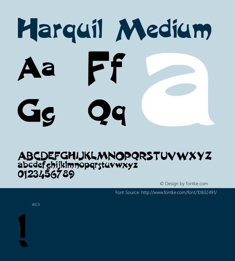 Harquil Medium Version 001.001 Font Sample