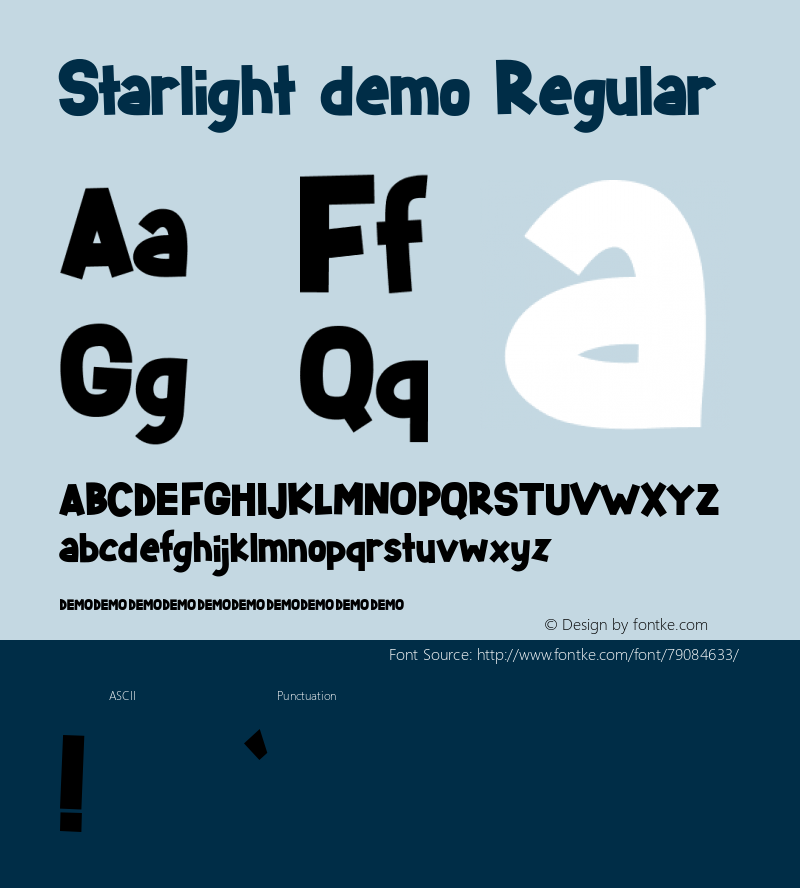 Starlightdemo Version 1.000 Font Sample