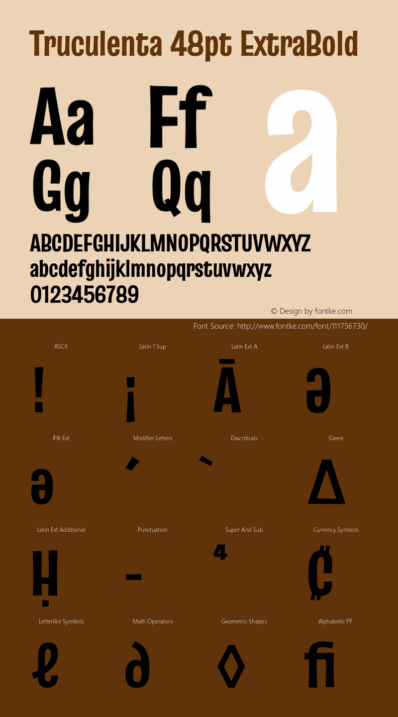 Truculenta 48pt ExtraBold Version 1.002 Font Sample