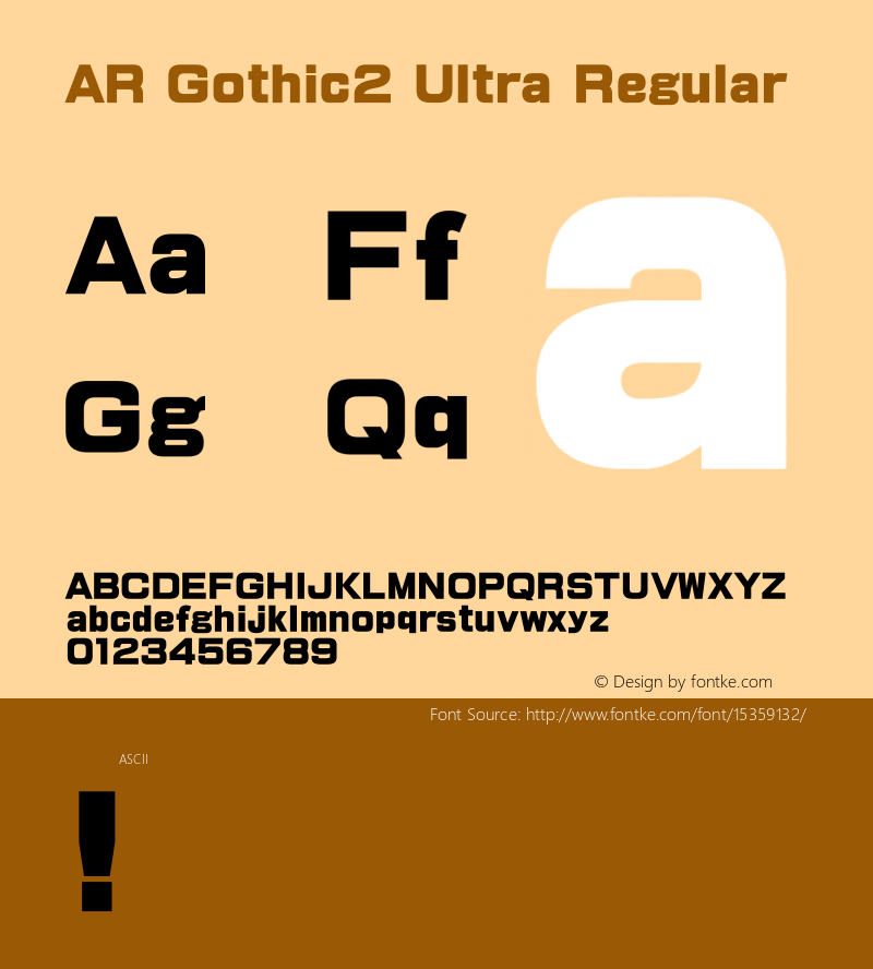 AR Gothic2 Ultra Regular Version 2.10 Font Sample