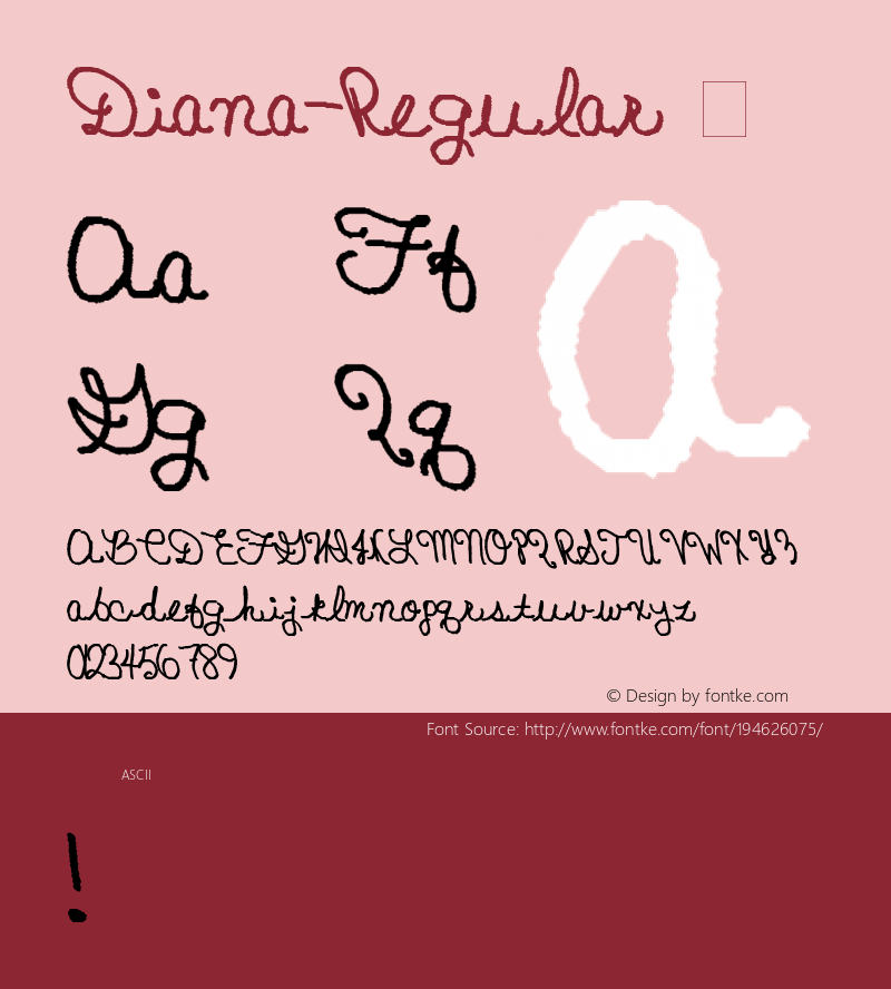 ☞Diana Regular Goddess Expressions version 1.00.00;com.myfonts.easy.goddess-expressions.diana.regular.wfkit2.version.3RqZ图片样张