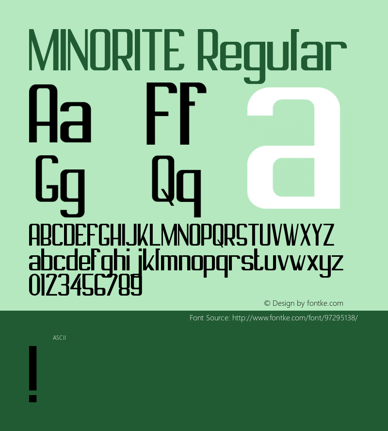 MINORITE-Regular Version 1.000 Font Sample