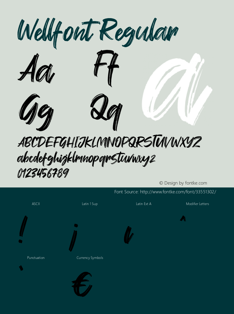 Wellfont Version 1.000 Font Sample