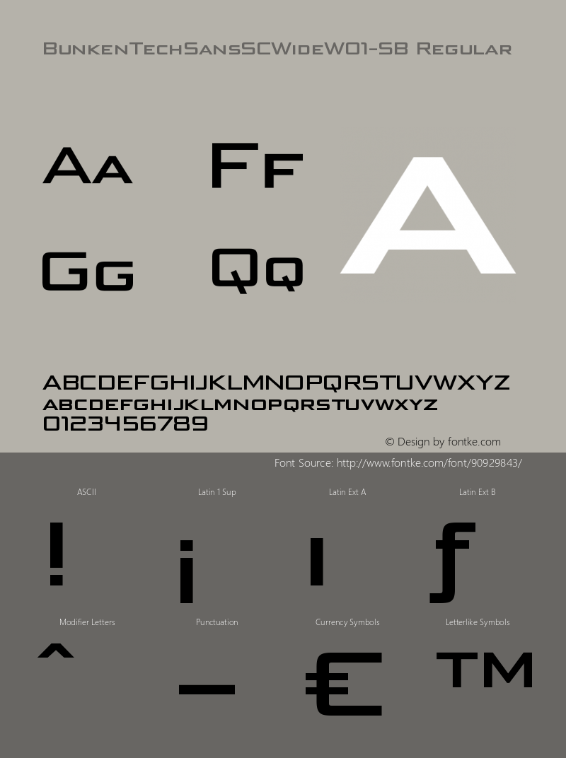 Bunken Tech Sans SC Wide W01SB Version 1.48 Font Sample