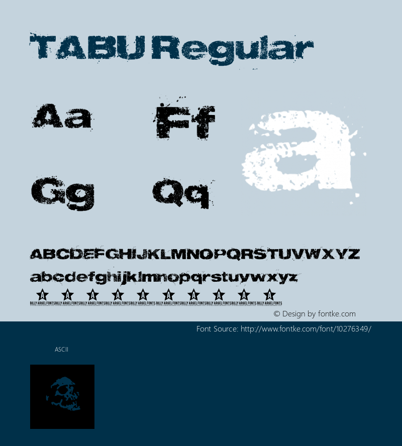 TABU Regular Version 1.000 Font Sample