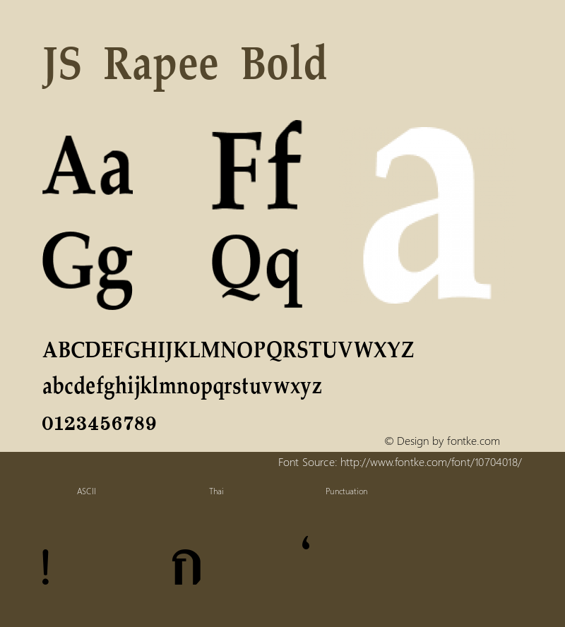 JS Rapee Bold Version 1.5; 2002 Font Sample