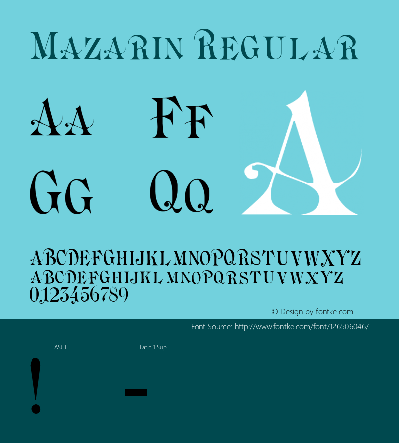 Mazarin 001.000 Font Sample