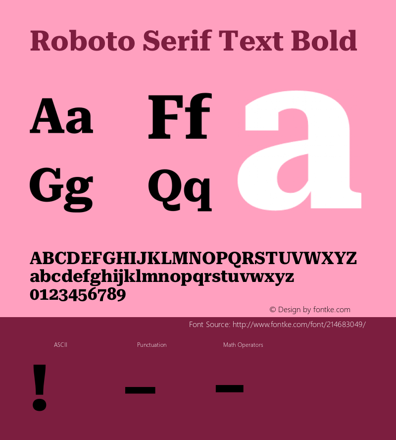 Roboto Serif Text Bold Version 1.001;PS 1.1;hotconv 16.6.54;makeotf.lib2.5.65590图片样张