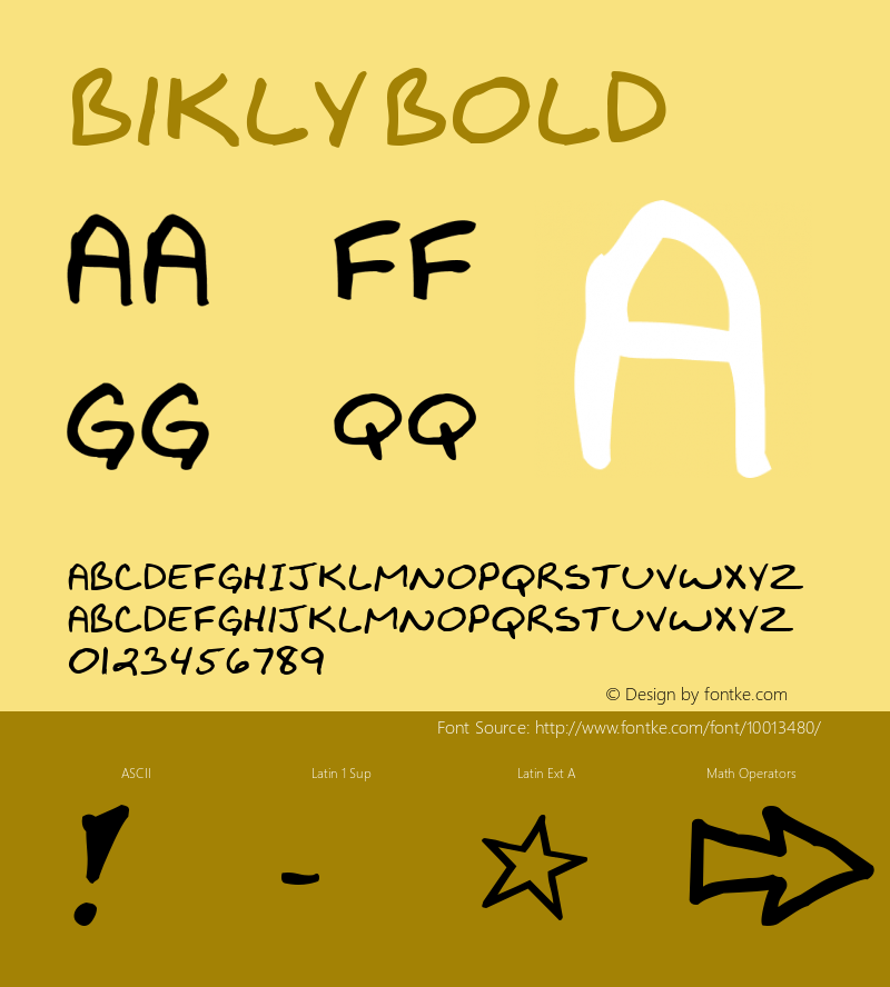 Bikly Bold Altsys Fontographer 3.5  3/16/92 Font Sample