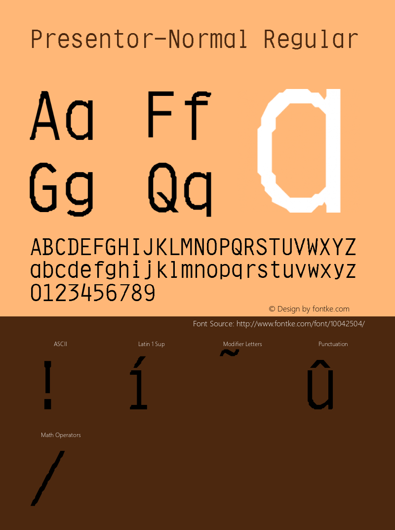 Presentor-Normal Regular Converted from C:\TRUETYPE\ST000049.TF1 by ALLTYPE Font Sample