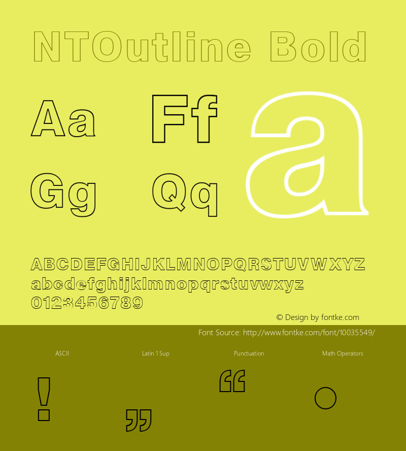 NTOutline Bold 1.0 Sun Oct 18 16:38:12 1992 Font Sample