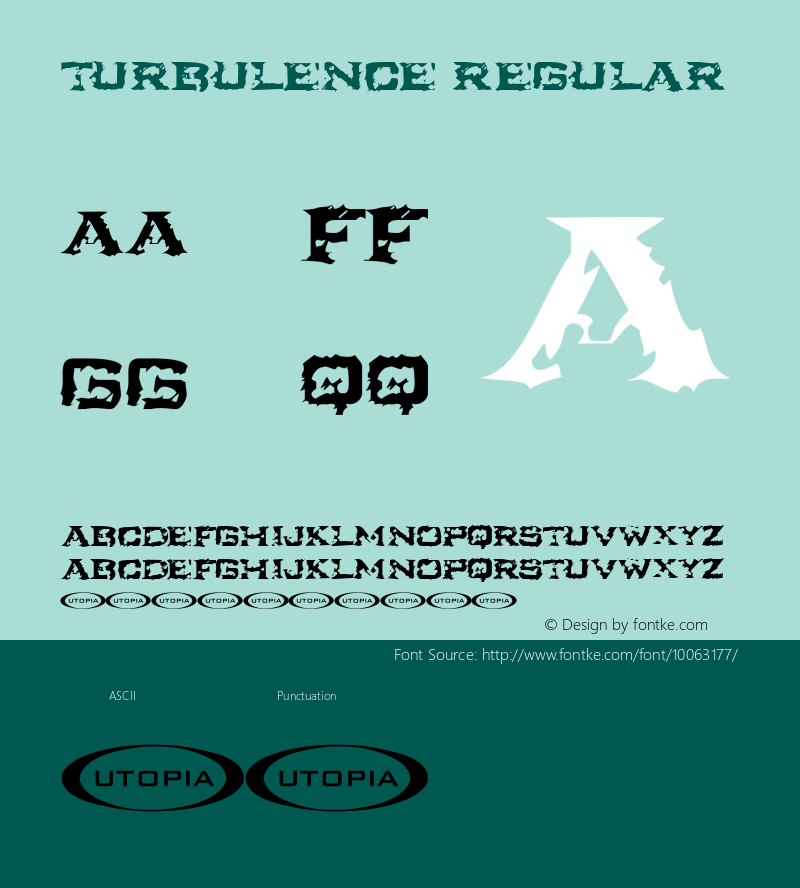 Turbulence Regular Macromedia Fontographer 4.1 9-08-98 Font Sample