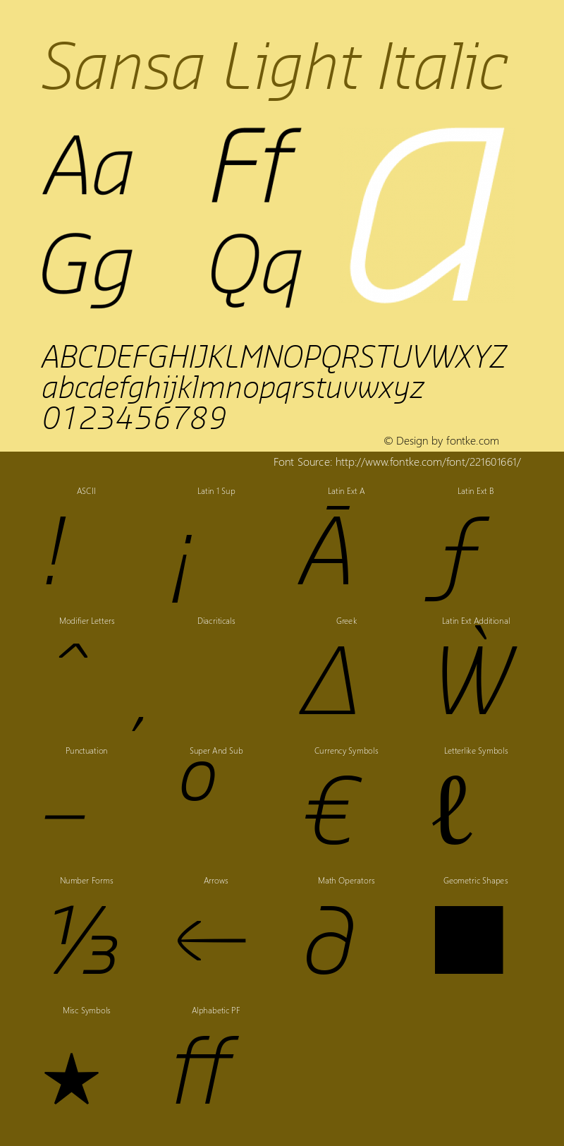 Sansa Light Italic Version 2.002图片样张