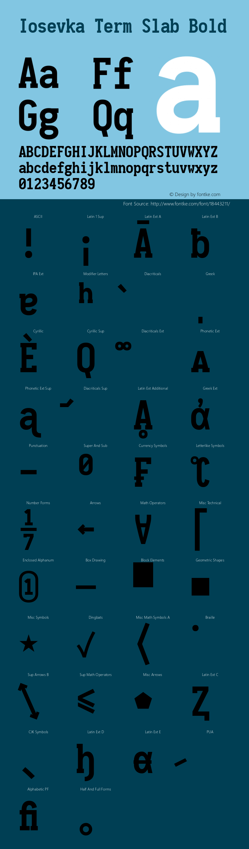 Iosevka Term Slab Bold 1.9.5 Font Sample