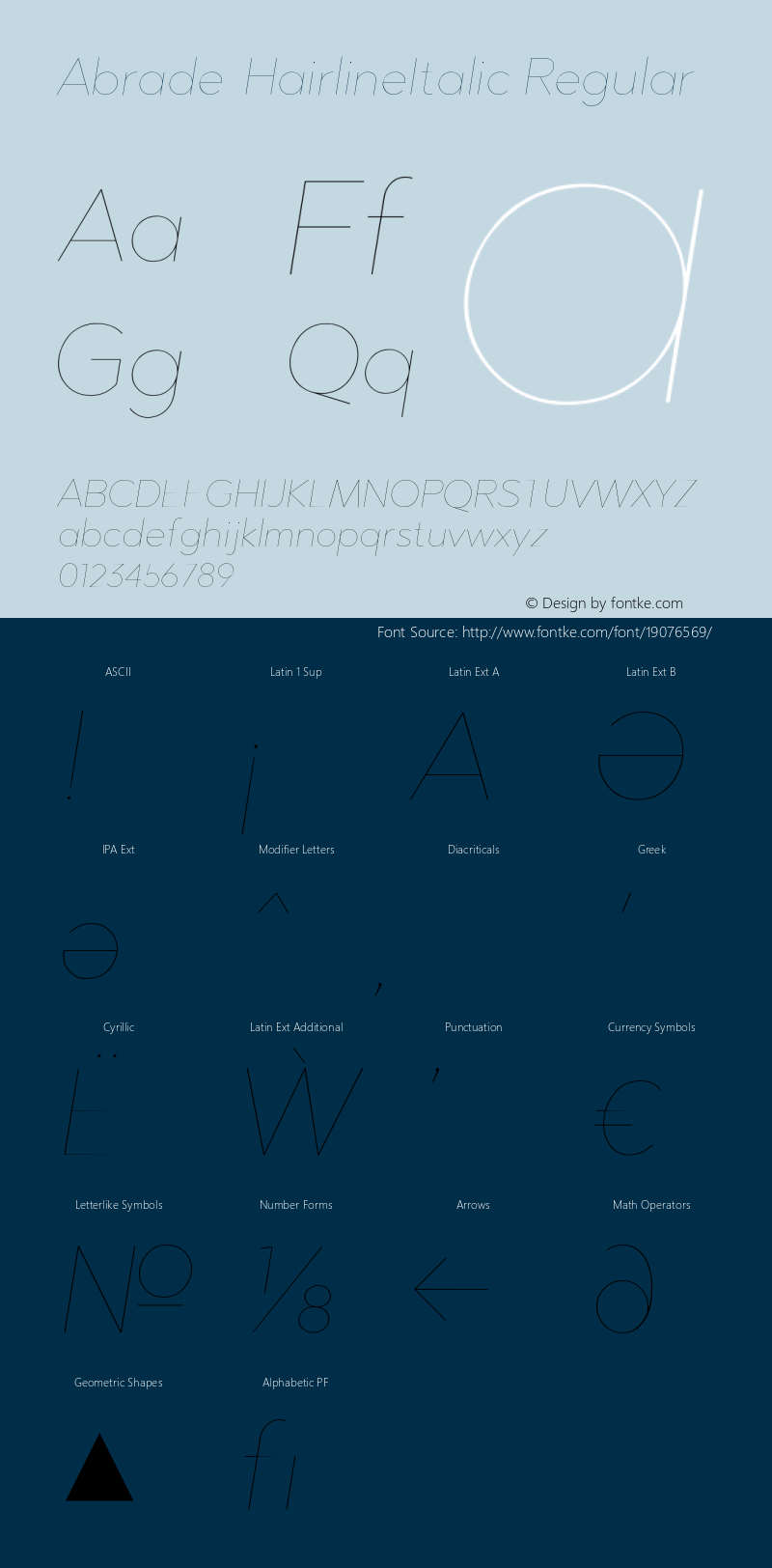 Abrade-HairlineItalic Regular Version 1.000;PS 001.000;hotconv 1.0.70;makeotf.lib2.5.58329 Font Sample