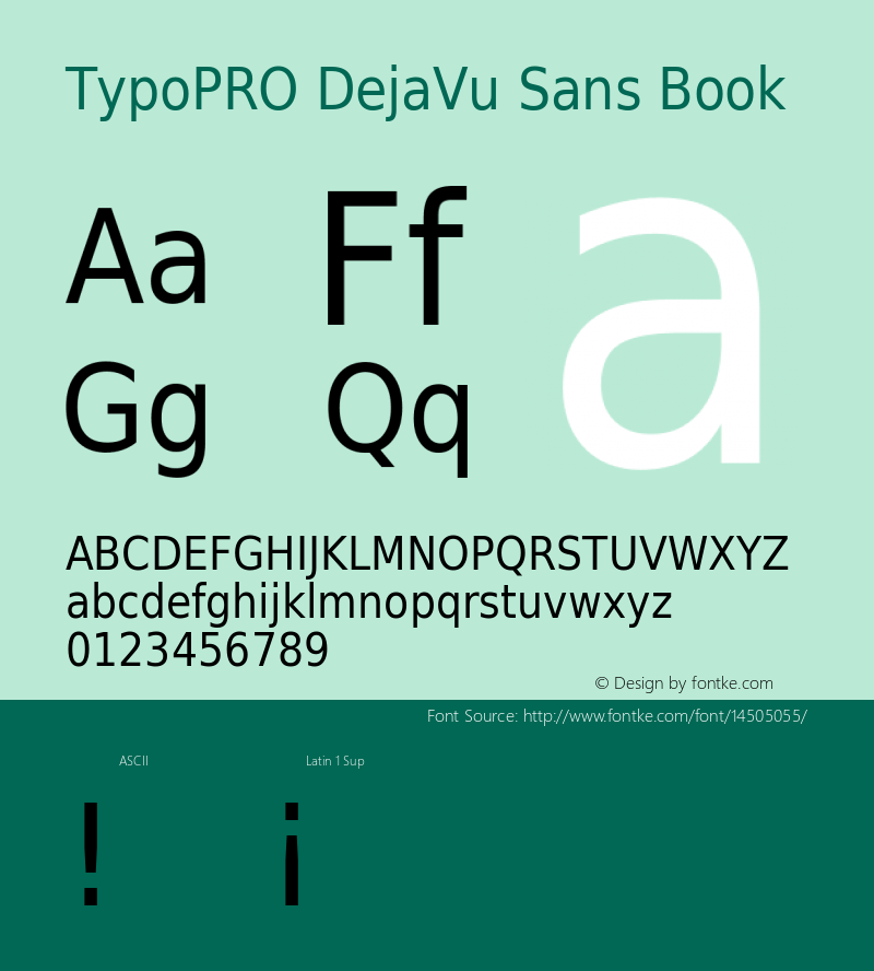 TypoPRO DejaVu Sans Book Version 2.34 Font Sample