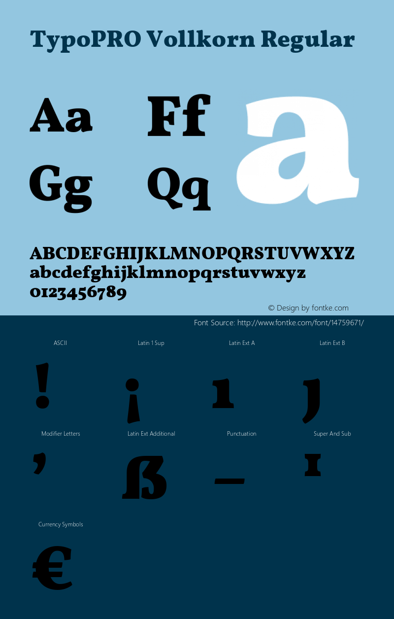 TypoPRO Vollkorn Regular Version 2.001 Font Sample