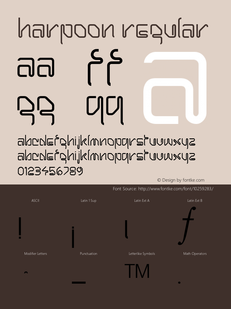 Harpoon Regular 1.0 Thu Aug 18 20:35:04 1994 Font Sample