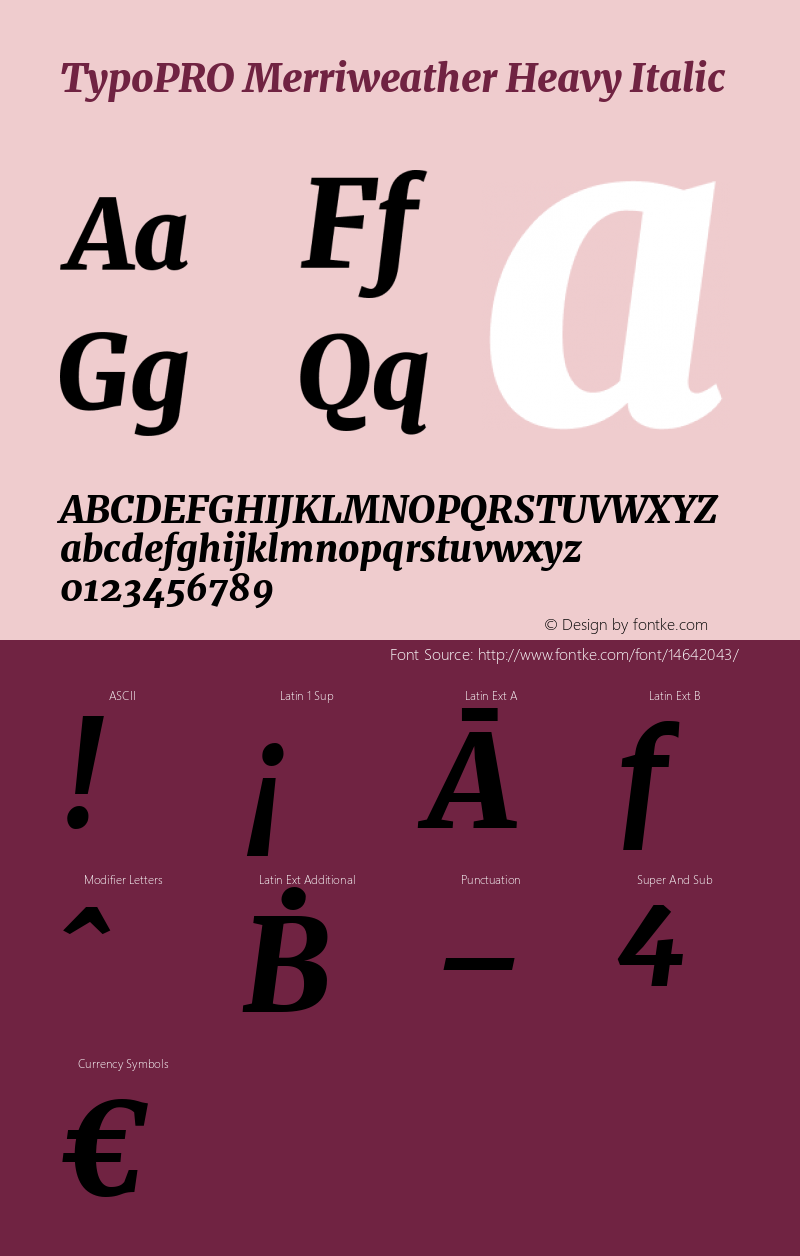 TypoPRO Merriweather Heavy Italic Version 1.001 Font Sample