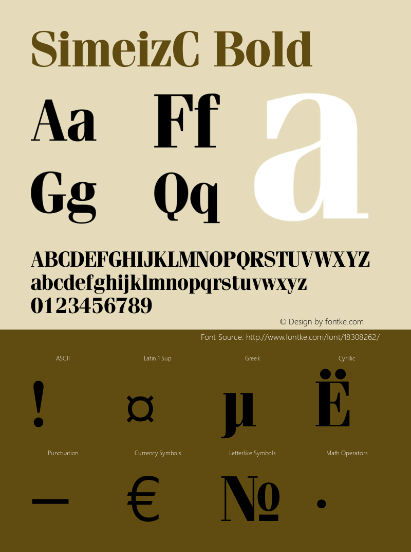 SimeizC Bold OTF 1.0;PS 001.001;Core 116;AOCW 1.0 161 Font Sample