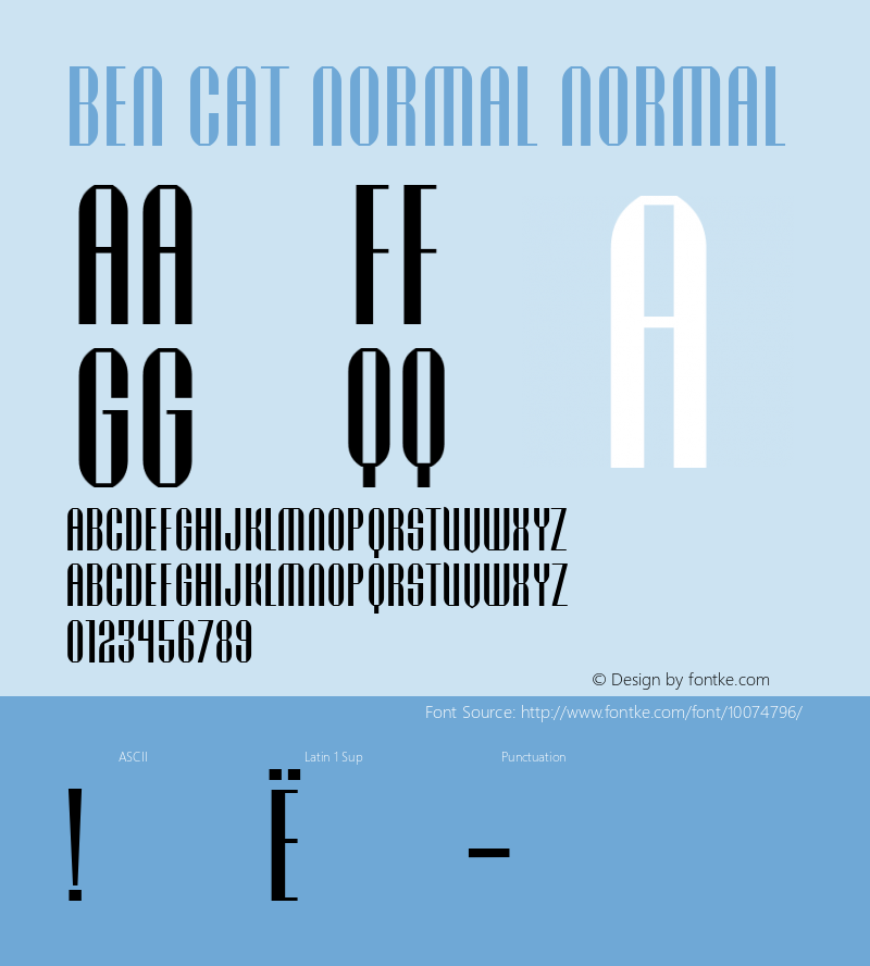 Ben Cat Normal Normal 1.0 Tue Jul 04 22:48:15 1995 Font Sample