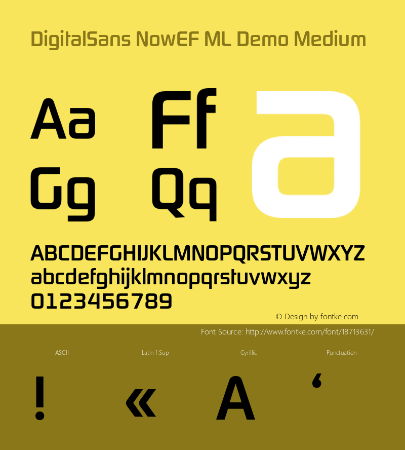 DigitalSans NowEF ML Demo Medium Version 1.000 Font Sample