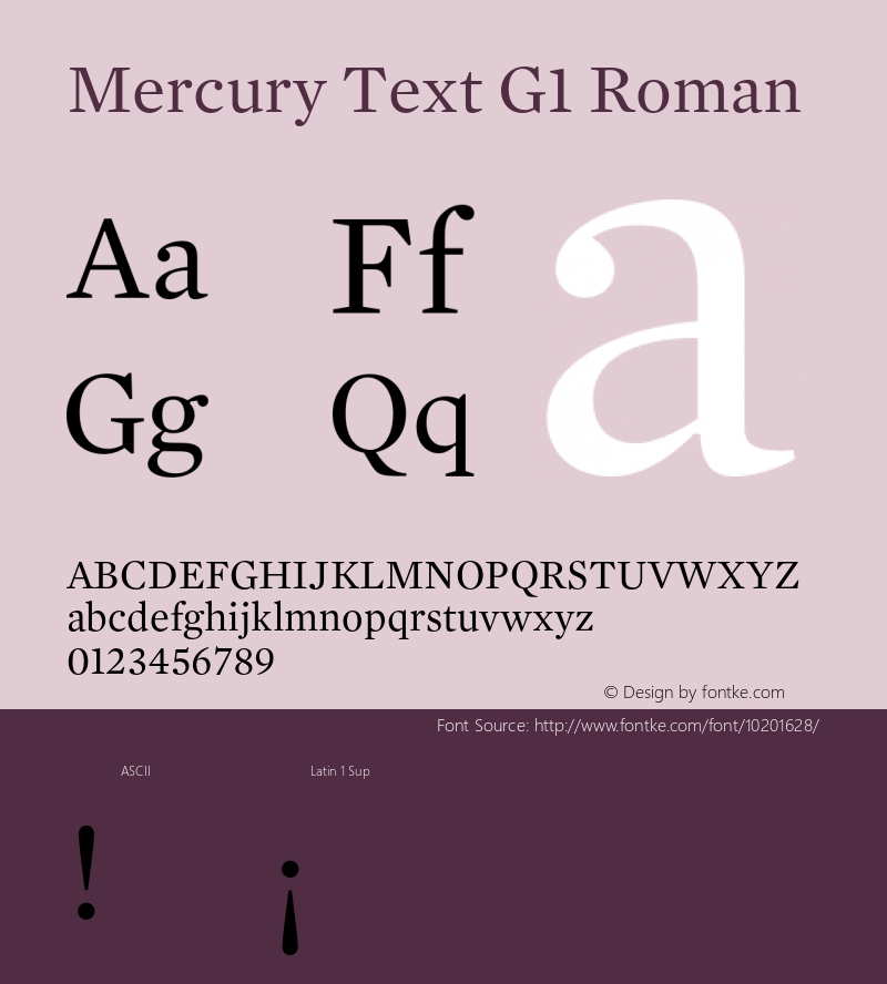 Mercury Text G1 Roman 001.000 Font Sample