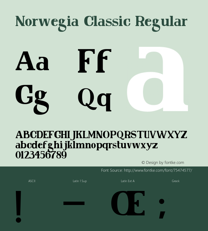 Norwegia Classic Version 1.00;August 19, 2020;FontCreator 12.0.0.2525 64-bit Font Sample