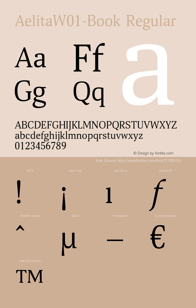 AelitaW01-Book Regular Version 1.10 Font Sample