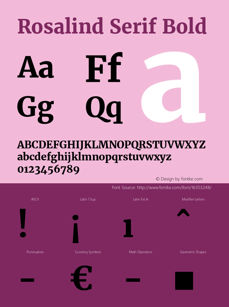 Rosalind Serif Bold Version 1.584;PS 001.584;hotconv 1.0.70;makeotf.lib2.5.58329 Font Sample