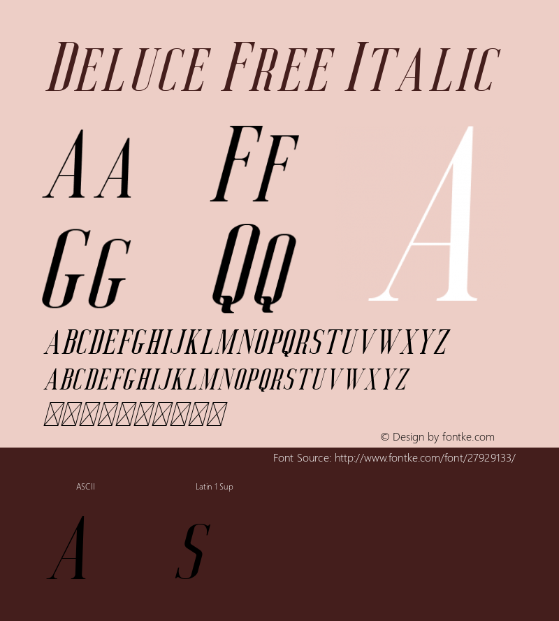 Deluce Free Italic 1.0 Font Sample