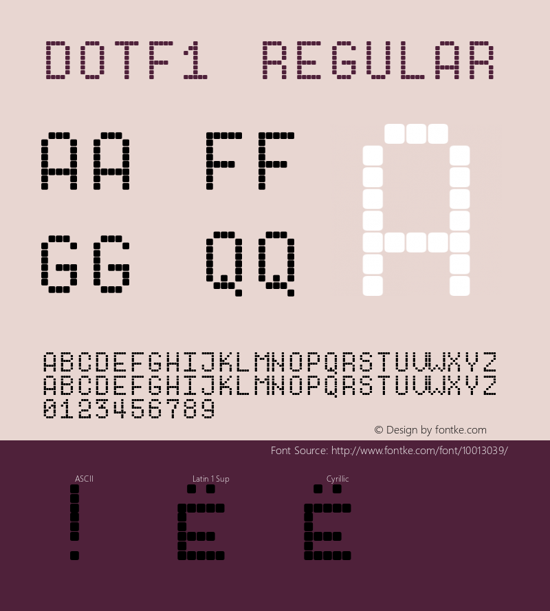 Dotf1 Regular Unknown Font Sample