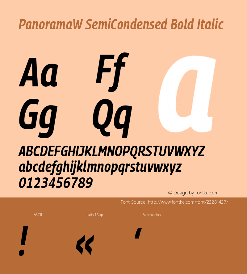 PanoramaW SemiCondensed Bold Italic Version 1.001;PS 1.1;hotconv 1.0.72;makeotf.lib2.5.5900; ttfautohint (v0.92) -l 8 -r 50 -G 200 -x 14 -w 