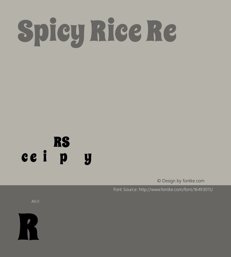 Spicy Rice Regular Version 1.000 Font Sample