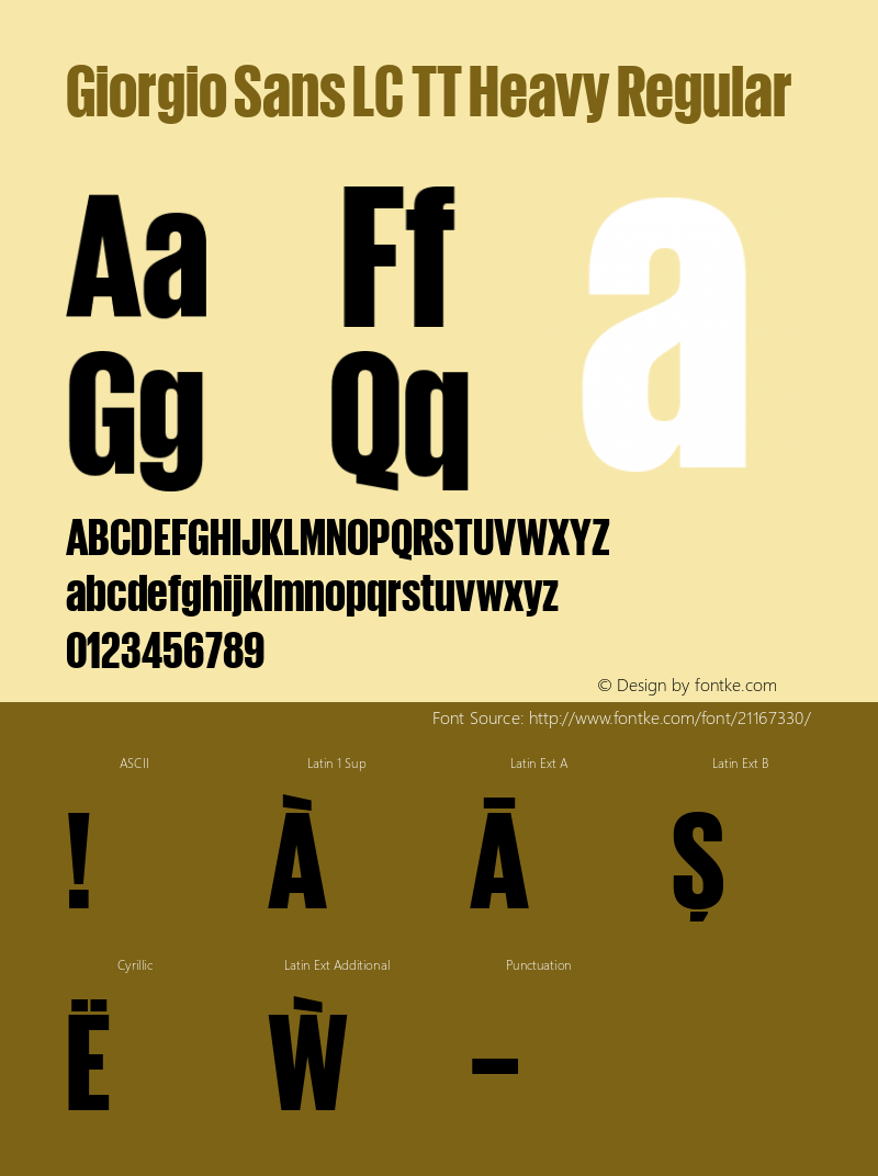 GiorgioSansLCTTHeavy Version 1.0 Font Sample