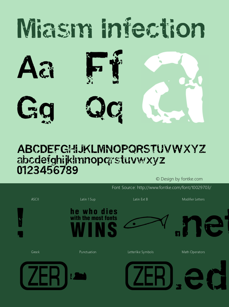 Miasm Infection Macromedia Fontographer 4.1.5 5/7/98 Font Sample