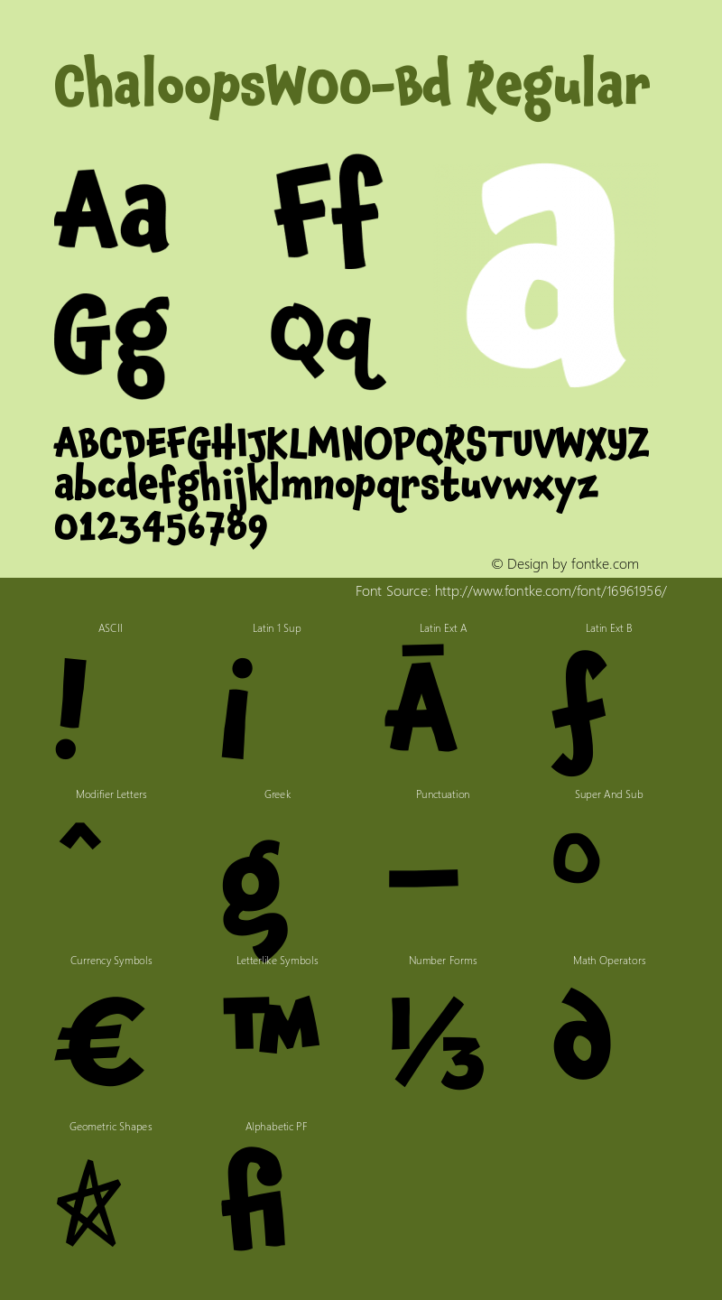 ChaloopsW00-Bd Regular Version 1.00 Font Sample