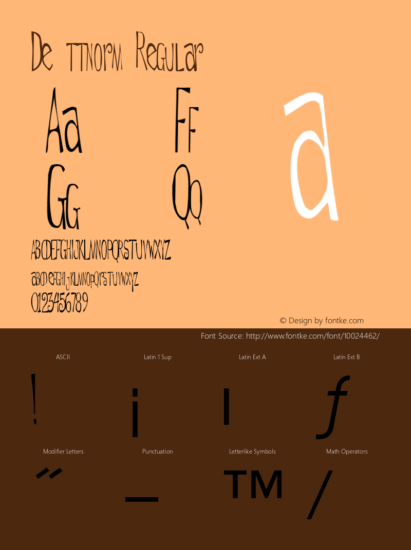 De ttnorm Regular Altsys Metamorphosis:10/27/94 Font Sample