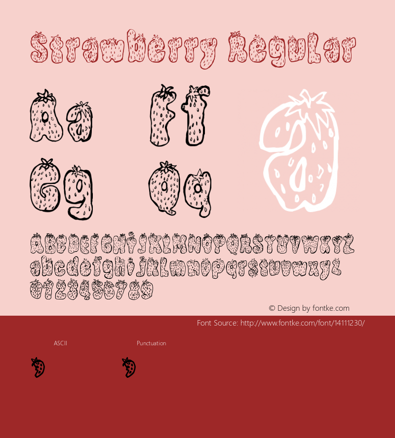 Strawberry Regular Version 1.00 2012 Font Sample